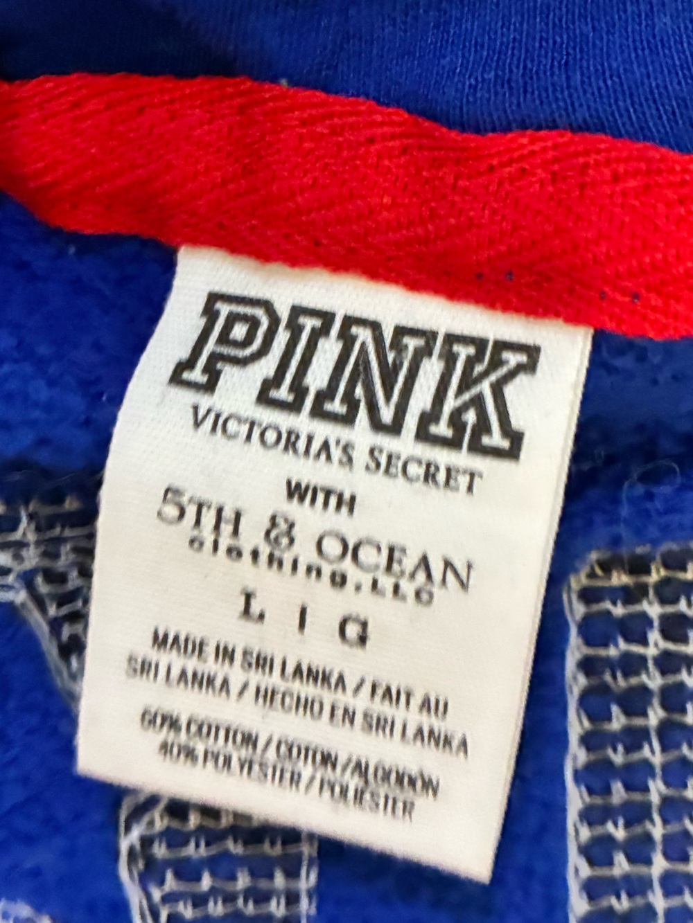 PINK Victoria's Secret Women's Royal Blue Zip-Up Hoodie - Picture 10 of 12